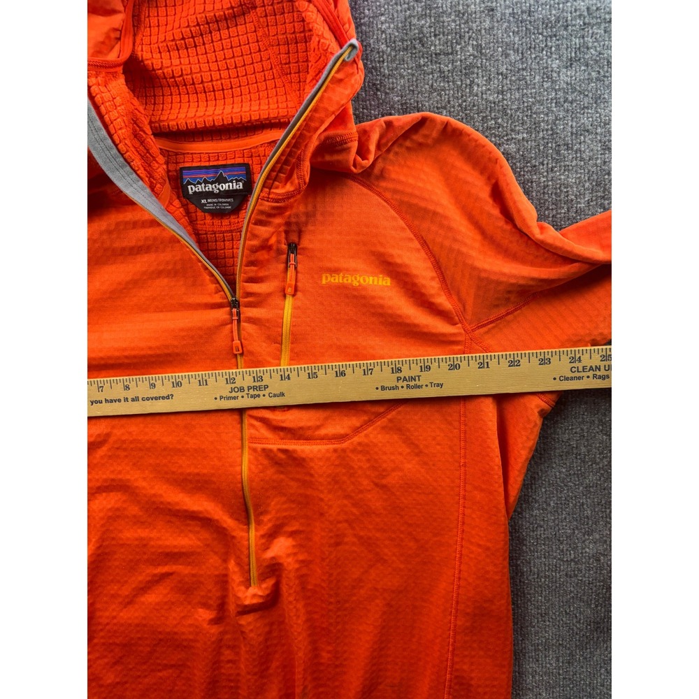 Patagonia R1 Pullover Hoody Mens XL Orange Polartec Grid Fleece Midlayer - Picture 5 of 8
